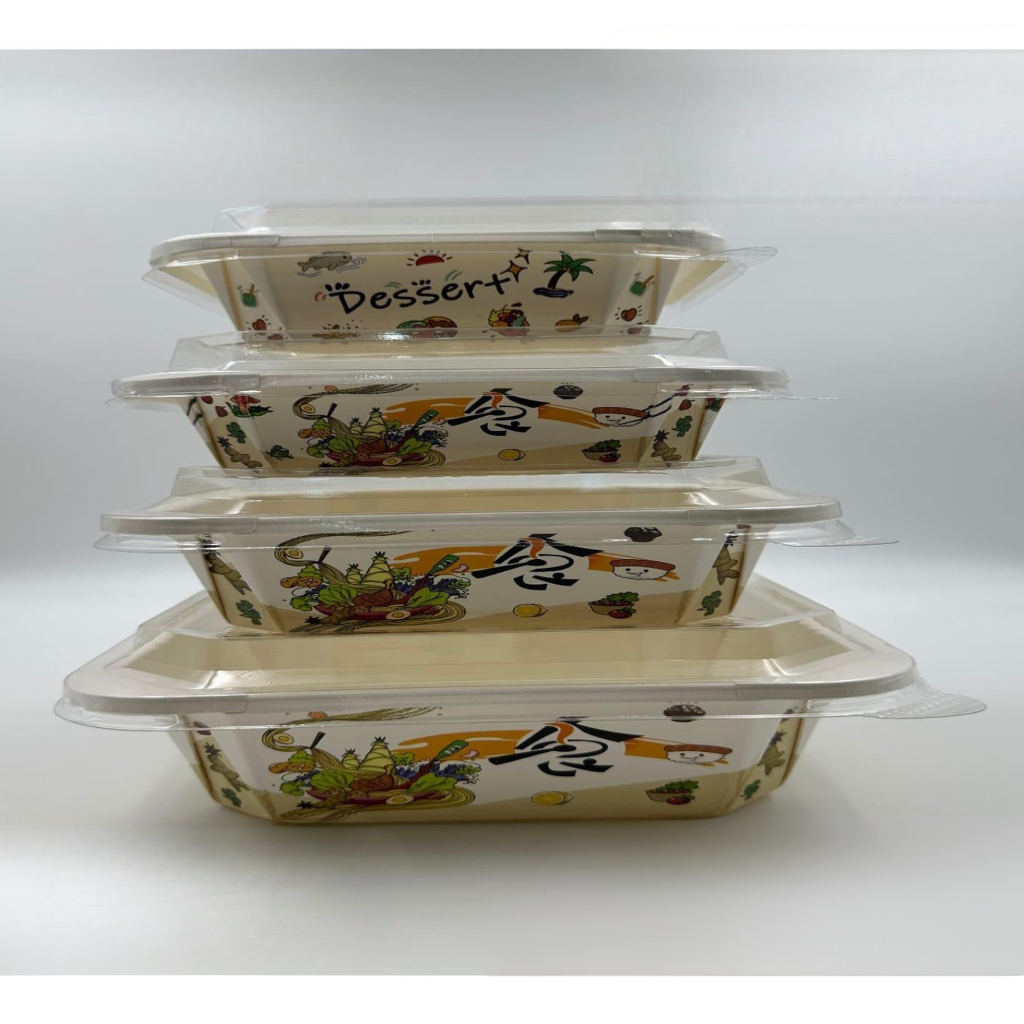 ASSIETTE DE DESSERTS EN BAMBOU AVEC COUVERCLE PACK DE 300PCS