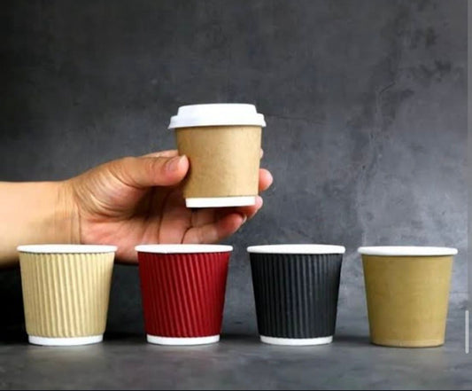 GOBELETS EN CARTON ONDULE  |  Couleur aléatoire | PACK DE  25 PCS