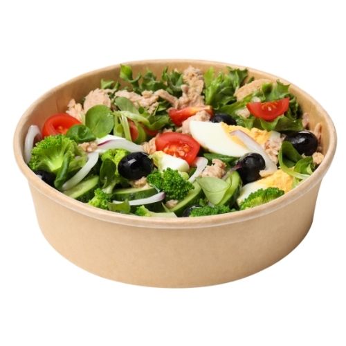 BOLS SALADIER KRAFT AVEC COUVERCLE  PACK DE 600PCS