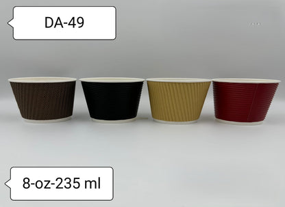 GOBELETS EN CARTON ONDULE  |  Couleur aléatoire | PACK DE  25 PCS