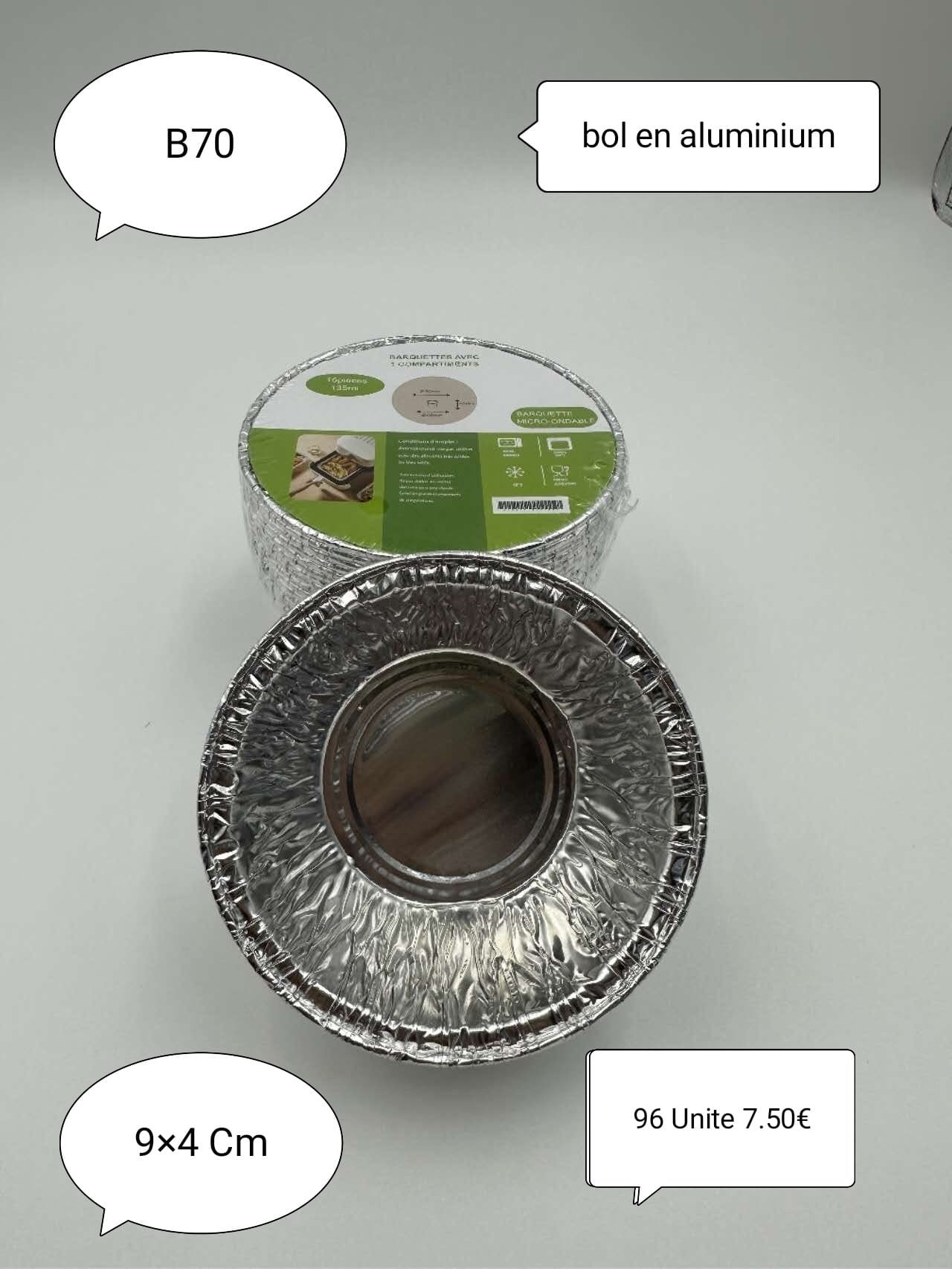 BARQUETTES RONDES EN ALUMINIUM 96 pcs