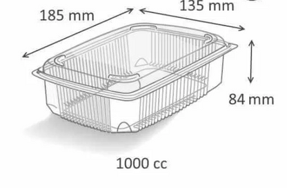 BARQUETTES TRANSPARENTS AVEC CHARNIERE PACK DE 1000PCS