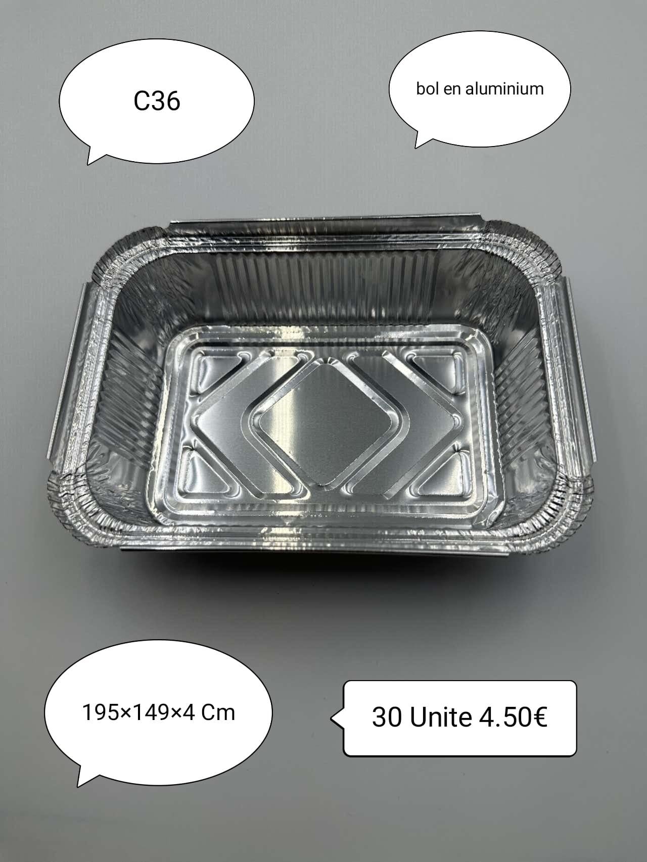 BARQUETTES RECTANGULAIRES EN ALUMINIUM