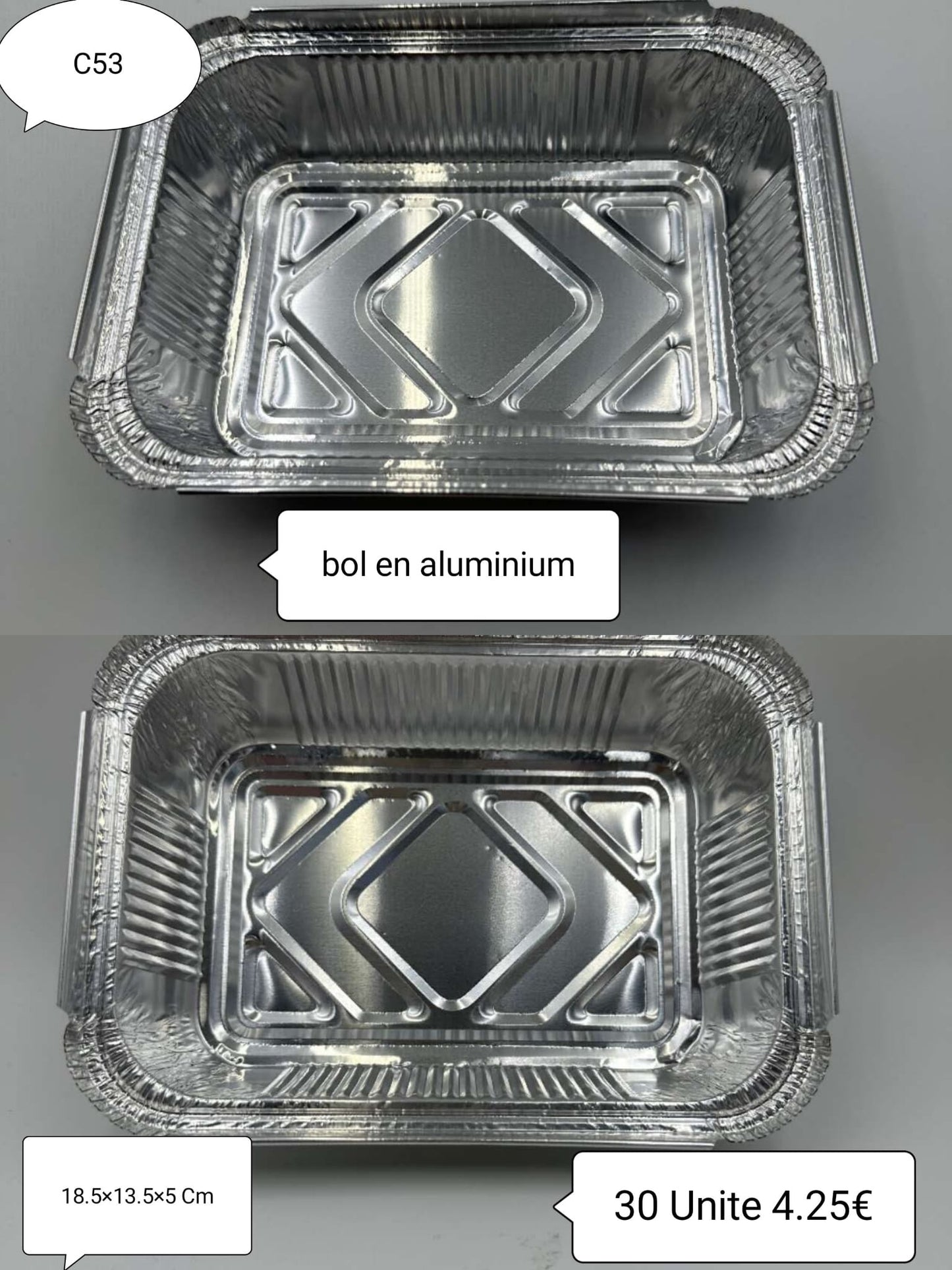 BARQUETTES RECTANGULAIRES EN ALUMINIUM