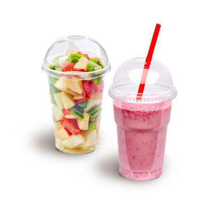 GOBELETS SOLIDES TRANSPARENTS |Boissons froides & milkshakes avec couvercle | Pack de 50