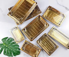 Plateaux pâtisserie avec couvercle transparent pack de 50 pcs